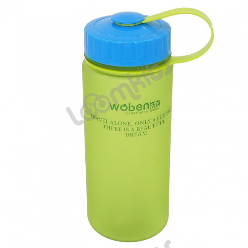 Пластиковая бутылка Woben с ситечком, зеленая, 500 мл